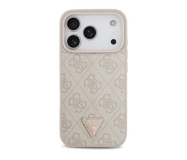 Guess Leather 4G Triangle Strass MagSafe do iPhone 17 Pro różowy - 1365566 - zdjęcie 2